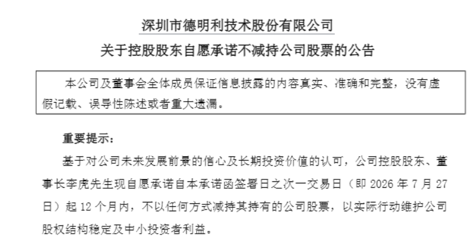 十倍存储牛股大跌超8%，董事长承诺12个月内不减持